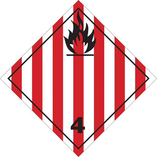 Flammable Solids TDG Placard, Plastic