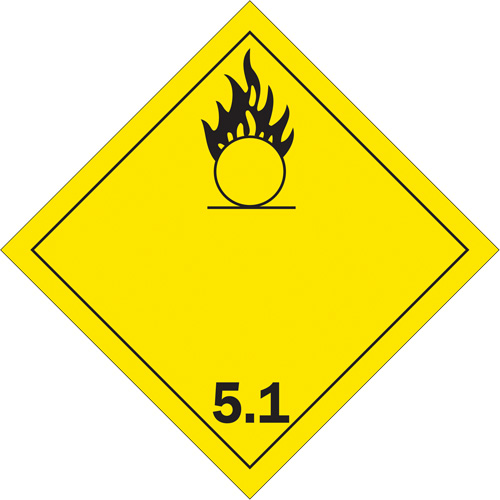 Oxidizer TDG Placard, Plastic
