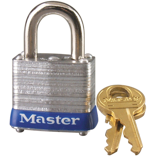 Padlock, Silver, Keyed Alike, Laminated Steel, 1-1/8" Width