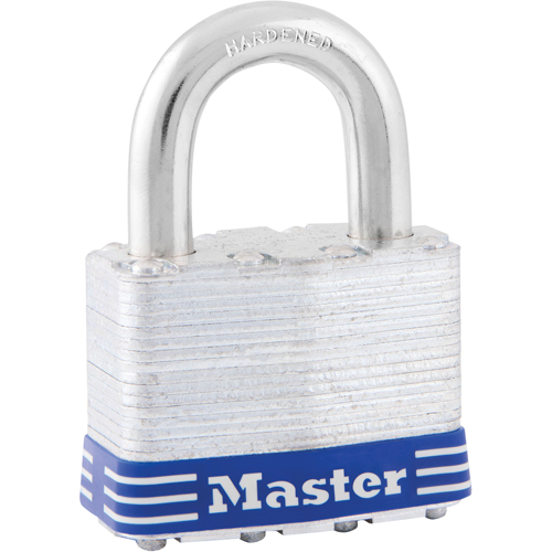 Laminated Padlock, Silver, Keyed Different, Laminated Steel, 2" Width