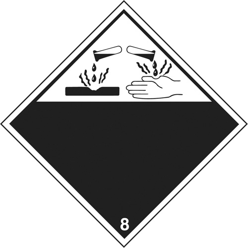 Corrosive Materials TDG Placard, Adhesive Vinyl