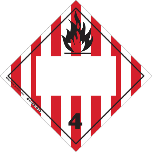 Flammable Solids TDG Placard, Plastic