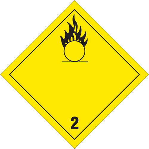Oxygen TDG Placard, Adhesive Vinyl