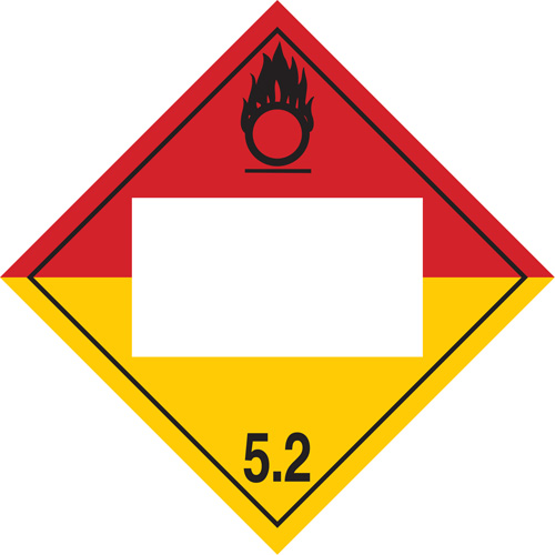 Organic Peroxide TDG Placard, Plastic