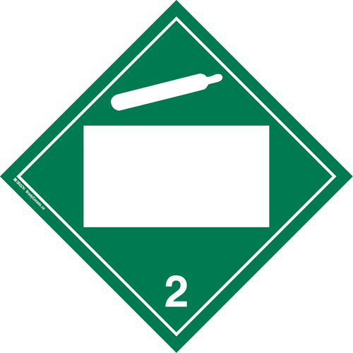 Non-Toxic Gas TDG Placard, Plastic