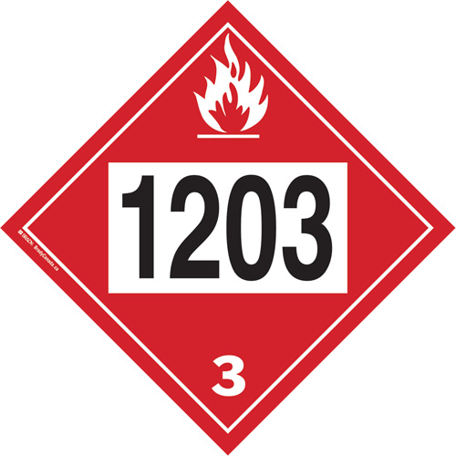 1203 Gasohol & Gasoline Flammable Liquid TDG Placard, Plastic