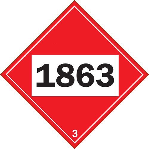 1863 Aviation Fuel Flammable Liquid TDG Placard, Plastic