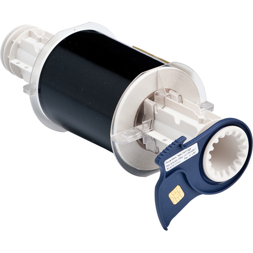 Indoor-Outdoor Label Printer Tape, Vinyl, Black, 4" Width
