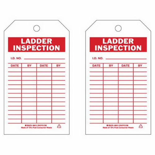 Inspection Record Tags, Polyester, 4" W x 7" H, English