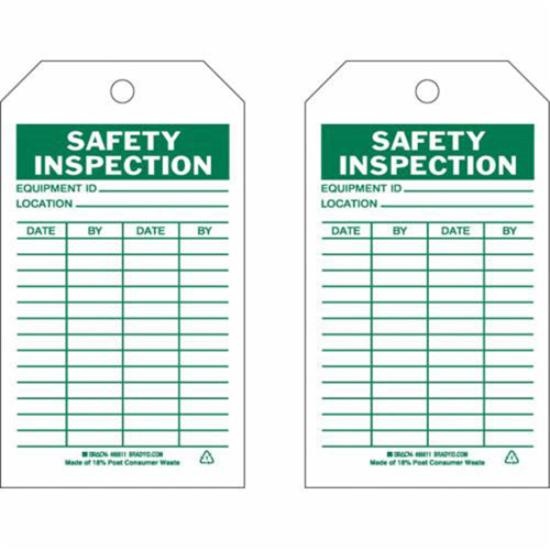 Inspection Record Tags, Polyester, 4" W x 7" H, English