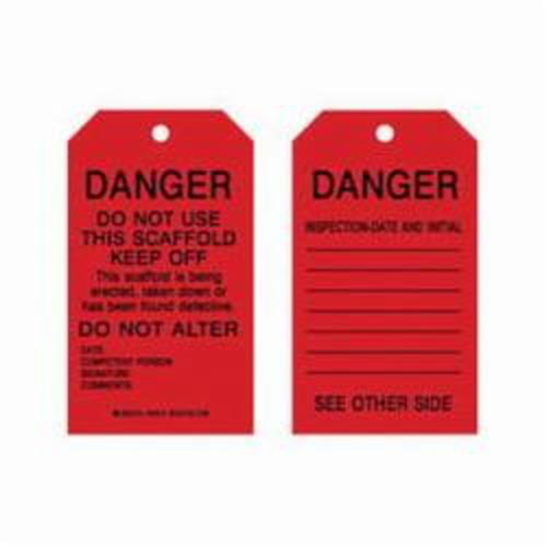Scaffold Safety Tags, Polyester, 4" W x 7" H, English