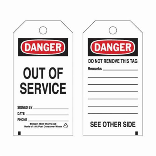 Self-Laminating Safety Tags, Polyester, 3" W x 5-3/4" H, English