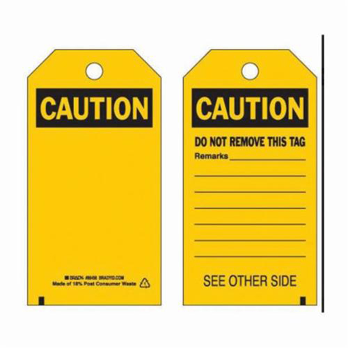 Self-Laminating Safety Tags, Polyester, 3" W x 5-3/4" H, English