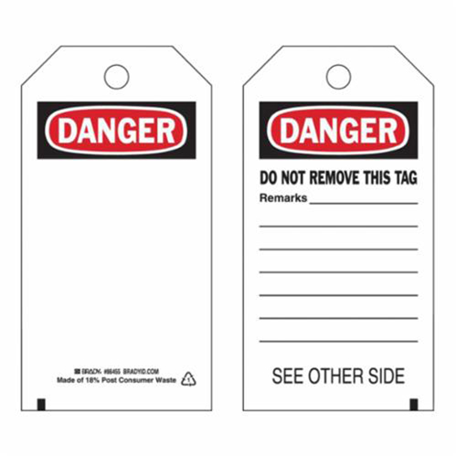 Self-Laminating Safety Tags, Polyester, 3" W x 5-3/4" H, English