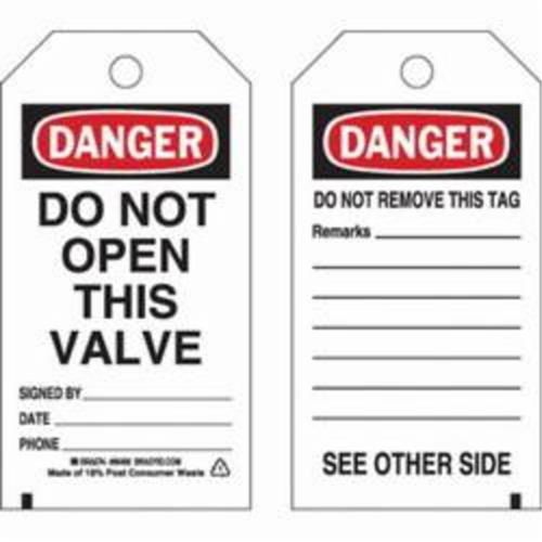 Self-Laminating Safety Tags, Polyester, 3" W x 5-3/4" H, English