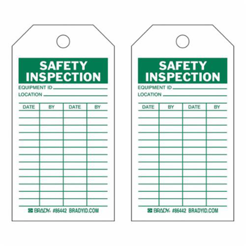 Safety Inspection Tags, Paper, 3" W x 5-3/4" H, English