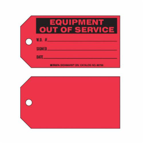 "Equipment Out of Service" Tags, Paper, 5-3/4" W x 3" H, English