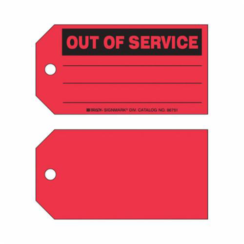 "Out Of Service" Production Tags, Paper, 5-3/4" W x 3" H, English