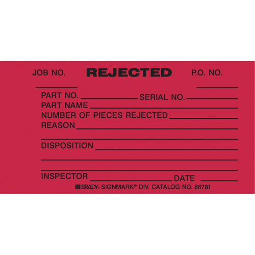 Inspection Tags, Cardstock, 3" W x 5-3/4" H, English