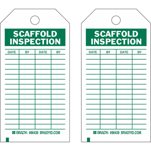 Inspection Record Tags, Polyester, 4" W x 7" H, English