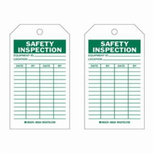 Safety Inspection Tags, Polyester, 4" W x 7" H, English