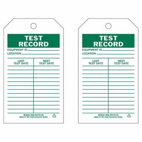 Test Record Tags, Polyester, 4" W x 7" H, English