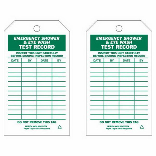 Test Record Inspection Tags, Paper, 4" W x 7" H, English