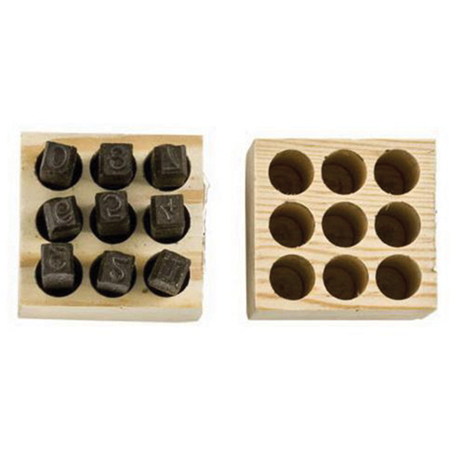 Number Steel Stamp Punch Set, # 4/6/3/2/1/8/9/7/5, 1/4"