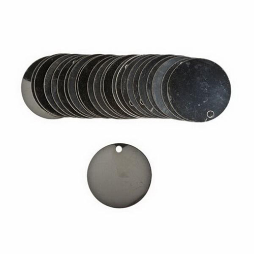 Blank Write-On Valve Tags, Stainless Steel, 1.5" dia