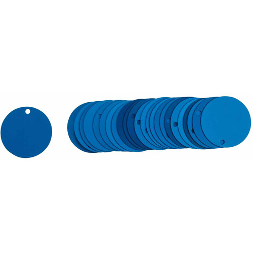 Blank Round Valve Tags, Aluminum, 2" dia