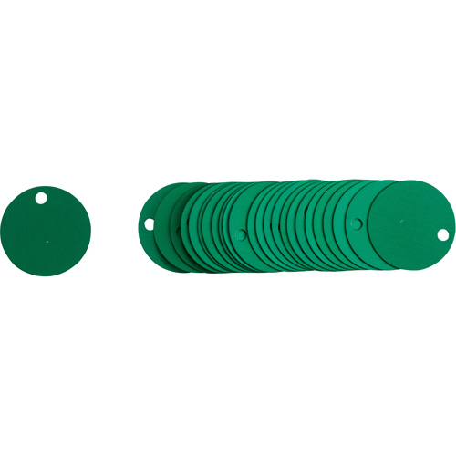 Blank Round Valve Tags, Aluminum, 2" dia