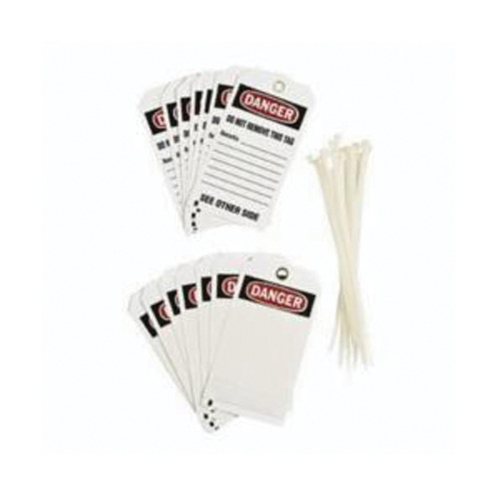 Self-Laminating Accident Prevention Tags, Polyester, 3" W x 5-3/4" H, English