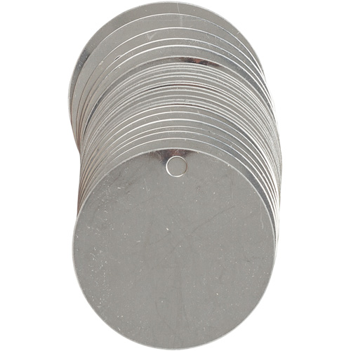 Blank Write-On Valve Tags, Stainless Steel, 2" dia