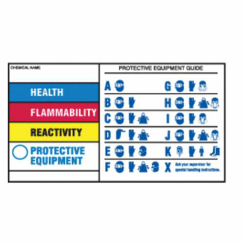 Protective Equipment Labels, Polyester, Sheet, 5" L x 3" W