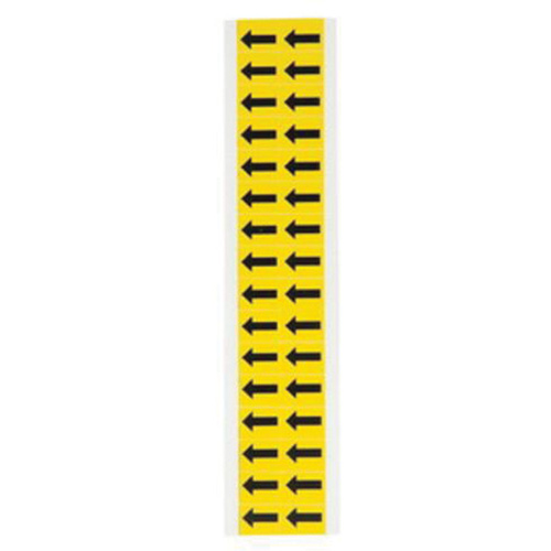 Individual Number and Letter Labels, Arrow Symbol, 5/8" H, Black on Yellow