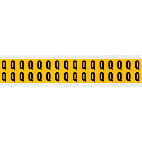 Individual Number & Letter Labels, Q, 5/8" H, Black on Yellow