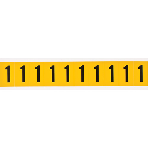 Individual Number and Letter Labels, 1, 1" H, Black on Yellow