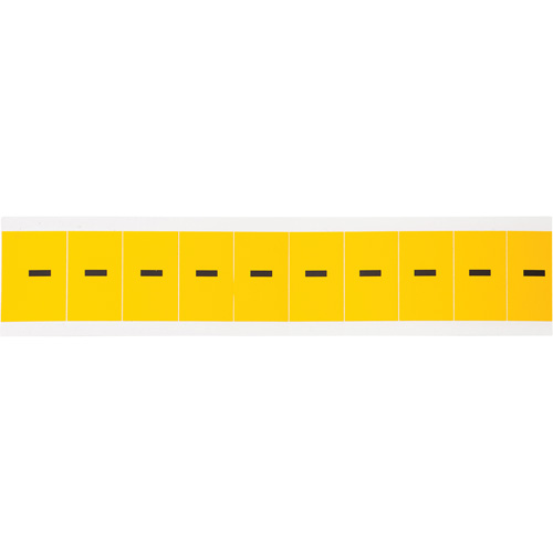 Individual Number & Letter Labels, Dash (-), 1" H, Black on Yellow