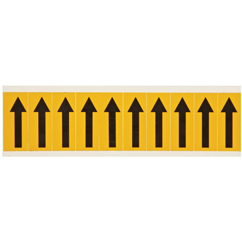 Individual Number and Letter Labels, Arrow Symbol, 2" H, Black on Yellow