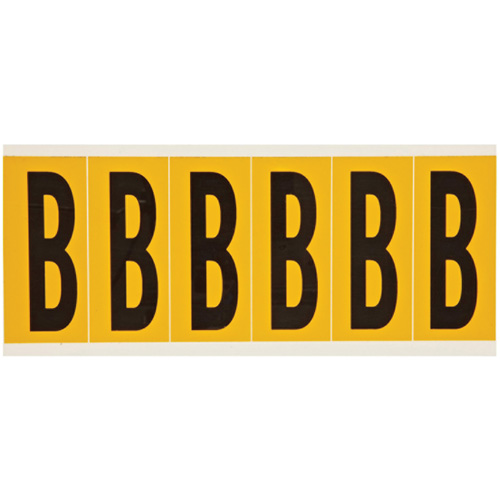 Individual Number and Letter Labels, B, 3" H, Black on Yellow