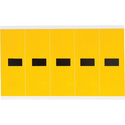 Individual Number & Letter Labels, Dash (-), 4" H, Black on Yellow