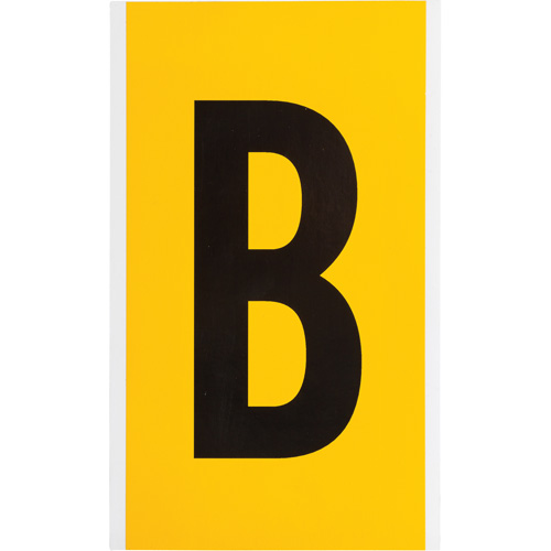 Individual Number and Letter Labels, B, 6" H, Black on Yellow