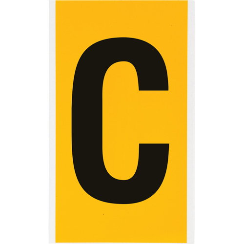 Individual Number and Letter Labels, C, 6" H, Black on Yellow