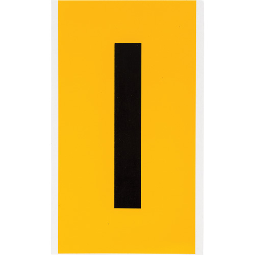 Individual Number and Letter Labels, I, 6" H, Black on Yellow