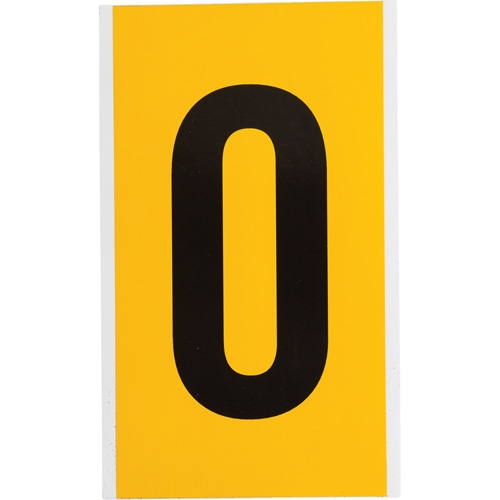 Individual Number & Letter Label, O, 6" H, Black on Yellow
