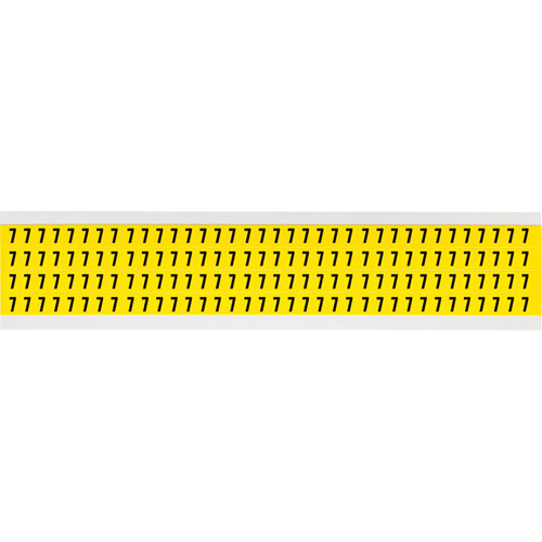 Repositionable Individual Number and Letter Label, 7, 1/4" H, Black on Yellow