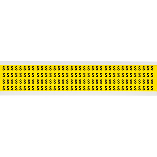 Repositionable Individual Number & Letter Labels, S, 1/4" H, Black on Yellow