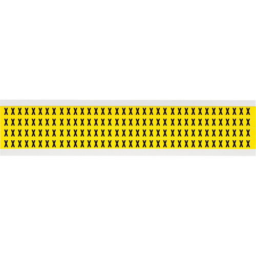 Repositionable Individual Number & Letter Labels, X, 1/4" H, Black on Yellow
