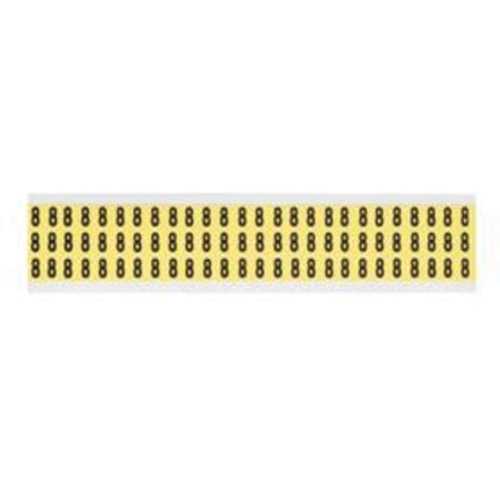 Repositionable Individual Number and Letter Labels, 8, 3/8" H, Black on Yellow
