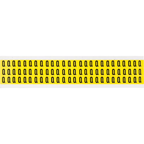 Repositionable Individual Number & Letter Labels, Q, 3/8" H, Black on Yellow